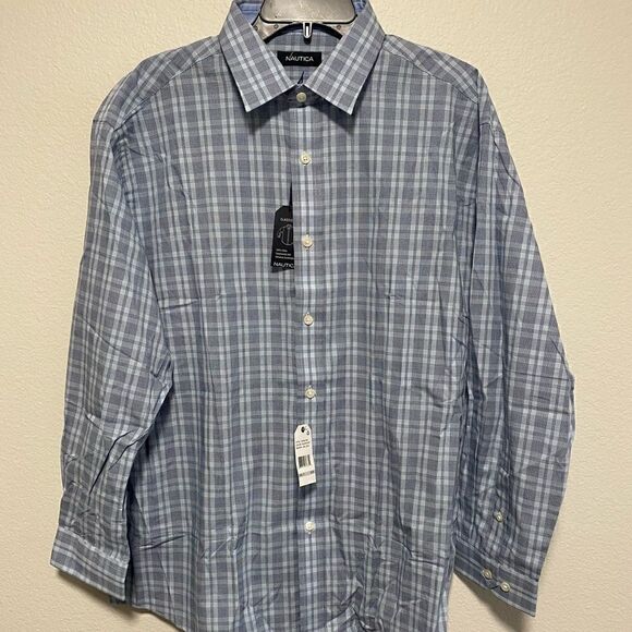 Nautica Classic Fit Bottom Up Long Sleeve Shirt Blue Men’s Size 17, 32/3… - Picture 1 of 12